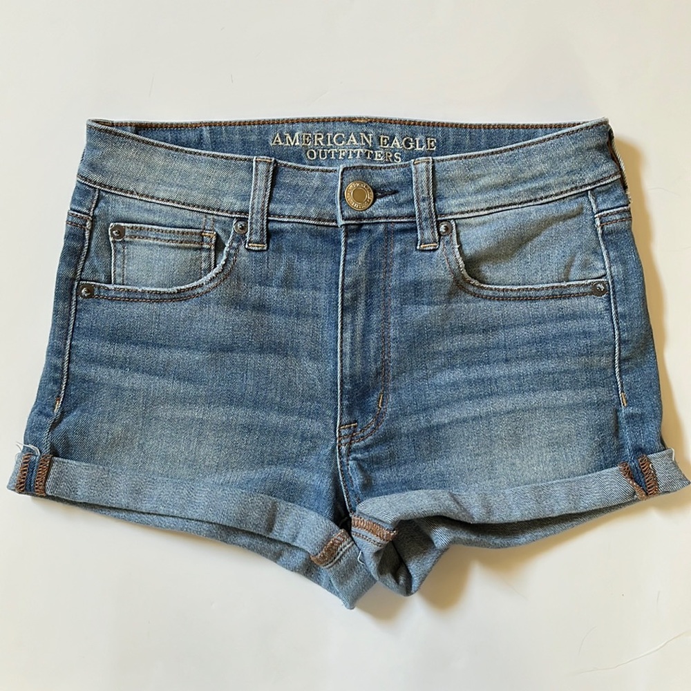 American Eagle High Rise Super Stretch Denim Jeans Shorts